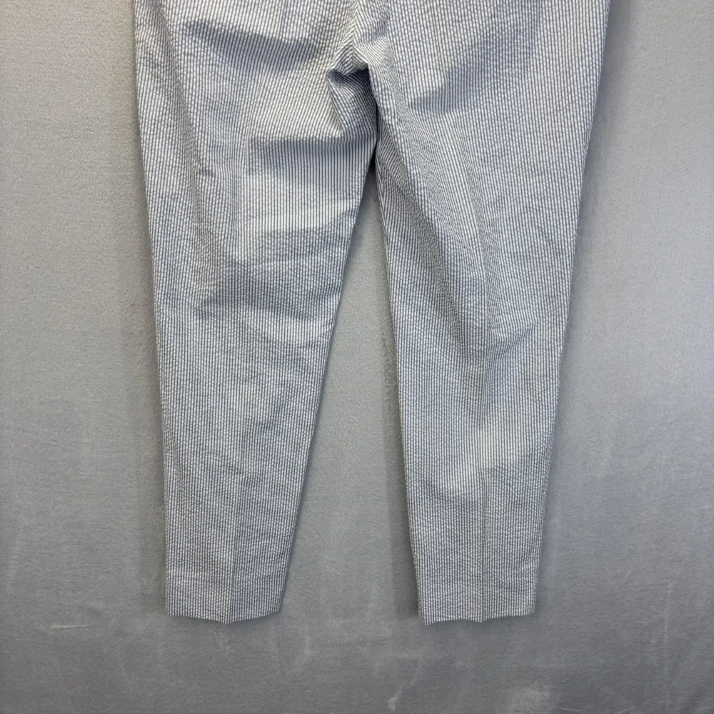 Enzo Tovare Seersucker Dress Pants Mens 39x33 Blue White Stripe Wedding Nautical